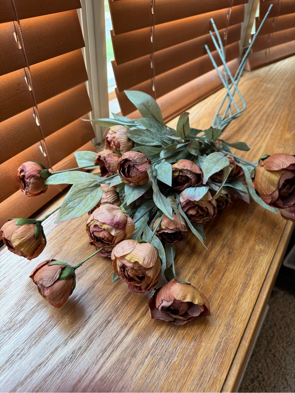 Ashland Faux Brown Peony Bundle of 5 stems